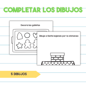 Completar los Dibujos Navideños - PDF Imprimible