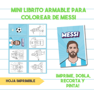 Mini Libro Para Colorear Armable de Leonel Messi