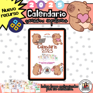 Calendario 2025 Digital de Capibaras con Frases Motivacionales.