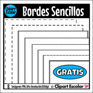 GRATIS Bordes Sencillos Clipart Escolar