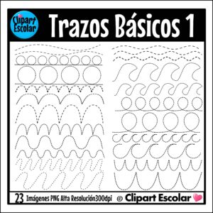 Líneas Curvas Trazos Básicos Clipart Escolar