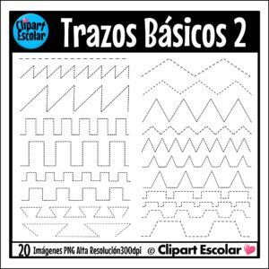 Líneas Rectas Trazos Básicos Clipart Escolar