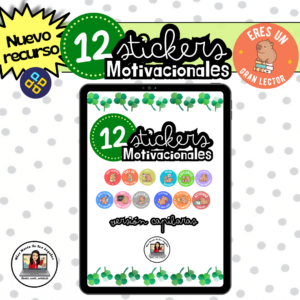 Set de 12 stickers motivacionales imprimibles de Capibaras