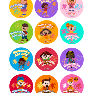 Stickers bienvenida año escolar 2025