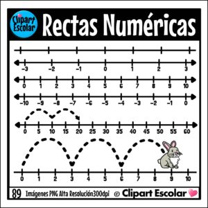 Rectas Numéricas Clipart Escolar
