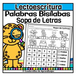 Palabras Bisílabas Sopa de Letras