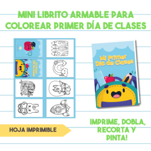 Mini Libro Para Colorear Armable Primer Día de Clases