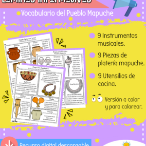 Láminas Recortables - Objetos del Pueblo Mapuche