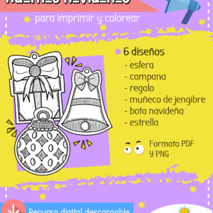 Adornos Navideños para colorear
