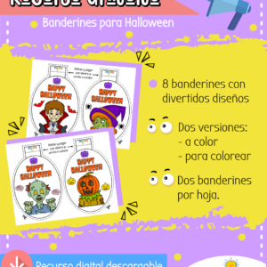 Banderines para Halloween - Halloween Round Buntings