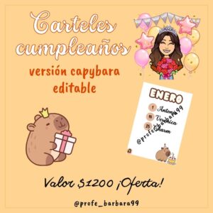 Carteles Cumpleaños Versión Capybara