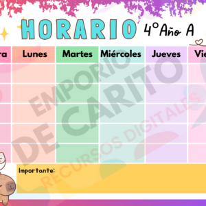 Horario capibara para diario mural