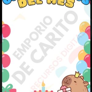 Cumpleañeros del mes para el diario mural