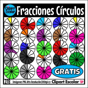 GRATIS Fracciones Figura Círculo 11-12 Clipart Escolar