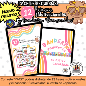 Pack Banderín y frases motivacionales al estilo Capibaras