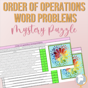 Order of Operations Word problems Mystery Puzzle