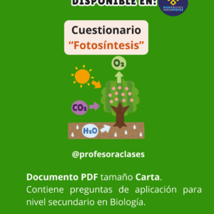 PDF Cuestionario de Fotosíntesis Biología