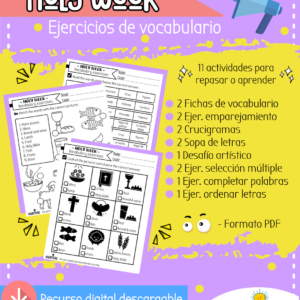Semana Santa - Actividades de Vocabulario - Holy Week - Worksheets