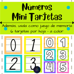 Juego de números | trazo y conteo | flash cards | práctica de números del 0 al 9