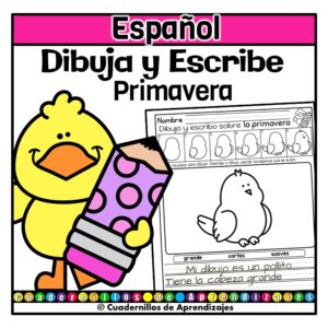 Dibuja y Escribe Primavera Adjetivos Descriptivos