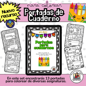 Portadas de Cuadernos para Colorear – Asignaturas Escolares