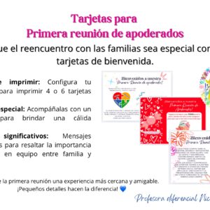 Tarjetas para primera reunión de apoderados
