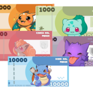 Billetes Pokemon -Modelo chileno-