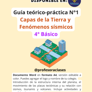 Guía teórico-práctica N°1 4°Básico Capas de la Tierra y Fenómenos sísmicos editable