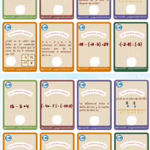 Memorice números enteros