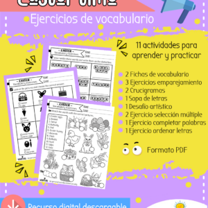 Pascua - Ejercicios de Vocabulario en inglés / Easter - Vocabulary Worksheets