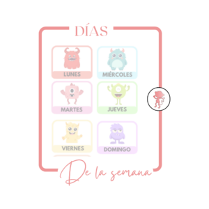 Tarjetas de los Días de la Semana con Monstruos