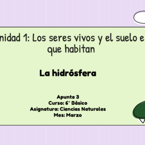 Apunte: La Hidrósfera - 6° Básico