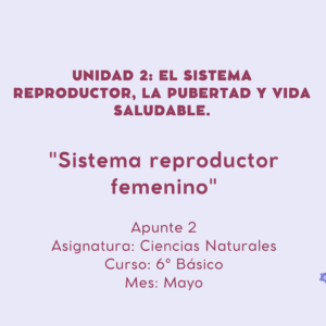 Apunte 6° Básico: Sistema reproductor femenino.