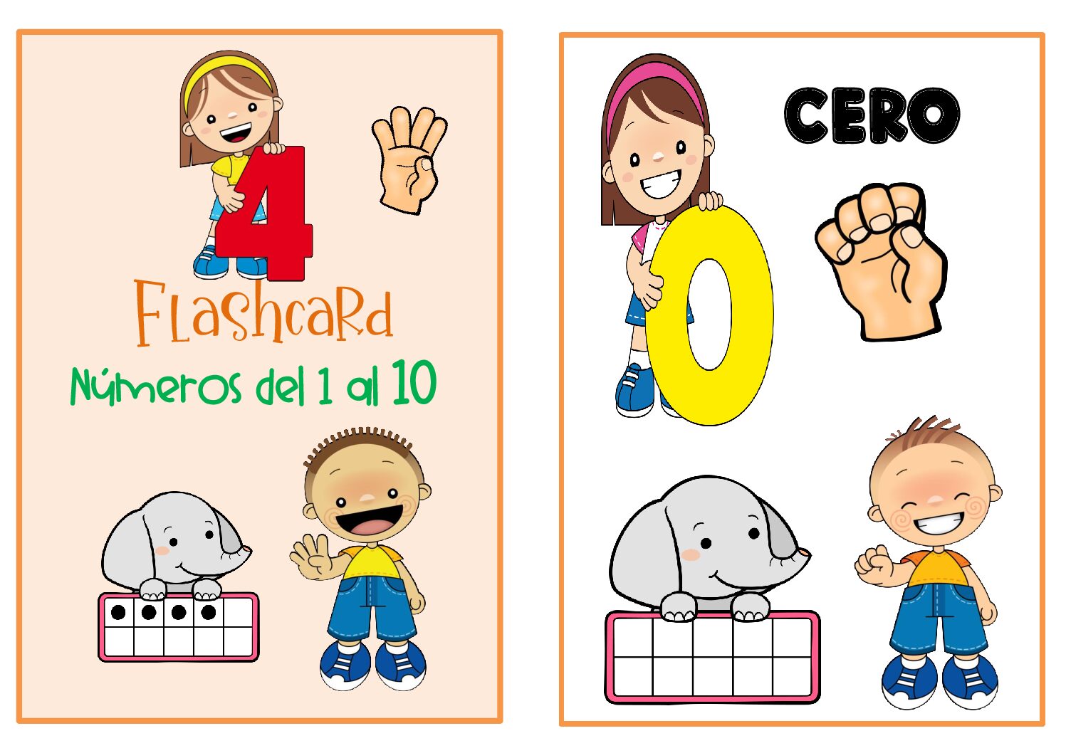 Números del 1 al 10 Flashcards y Tarjetas didácticas.PDF DESCARGABLE