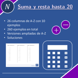 Suma y resta hasta 20 | matemáticas | 26 columnas