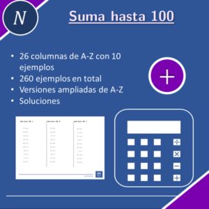 Suma hasta 100 | matemáticas | 26 columnas