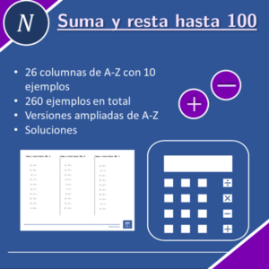 Suma y resta hasta 100 | matemáticas | 26 columnas