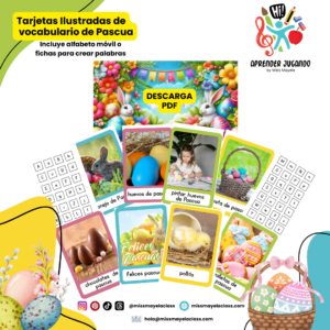 Tarjetas de Vocabulario de Pascua + Actividad de Formar Palabras