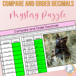 Compare and Order Decimals Mystery Puzzle