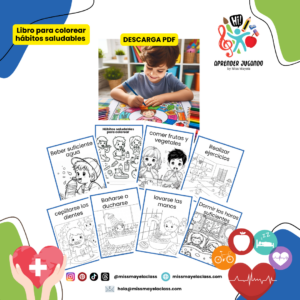 Hábitos Saludables para Colorear| Día de la Salud| Motricidad Fina|