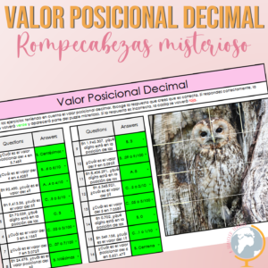 Valor posicional decimal Rompecabezas misterioso