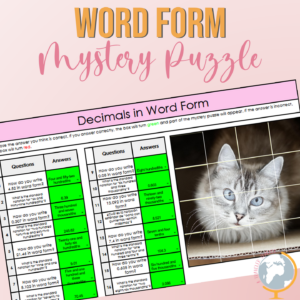 Decimals in Word Form Mystery Puzzle