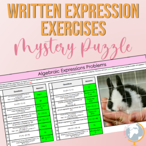 Algebraic Expressions Problems Mystery Puzzle