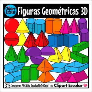 Figuras Geométricas 3D Clipart Escolar