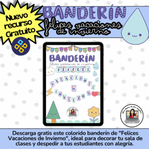 Banderín "Felices Vacaciones de Invierno" (Recurso Gratuito)
