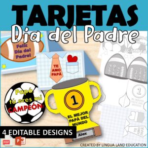 Día del padre . tarjetas editables en español
