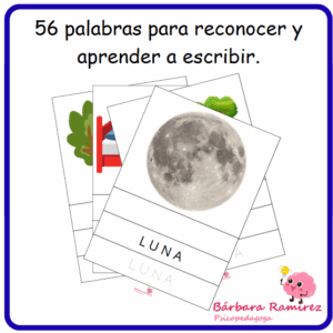 56 láminas con palabras para reconocer y aprender a escribir y leer