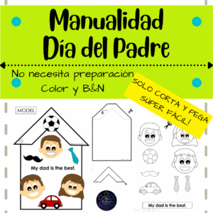 Manualidad para el Día del Padre sin preparación, ideal para preescolar. Imprimible: solo recorta y pega.
