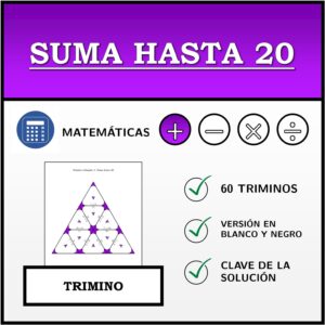 Trimino | Suma hasta 20 | Actividad Matemática