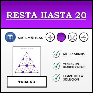 Trimino | Resta hasta 20 | Actividad Matemática